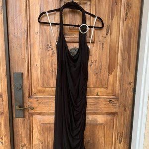 Long black halter dress